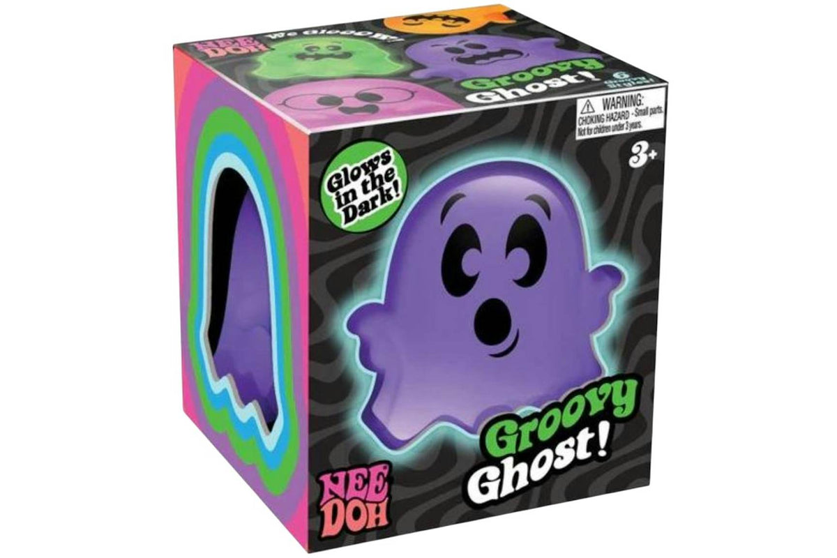 NeeDoh Glowy Ghost Squishy Fidget Toy (Random Facial Expression) Purple